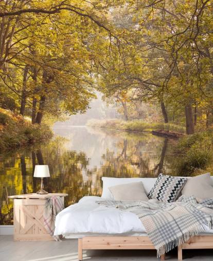 Herbst Wald und Kanal Tapete Herbst Wald und Kanal Tapete