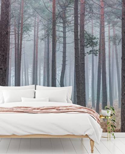 misty forest wallpaper