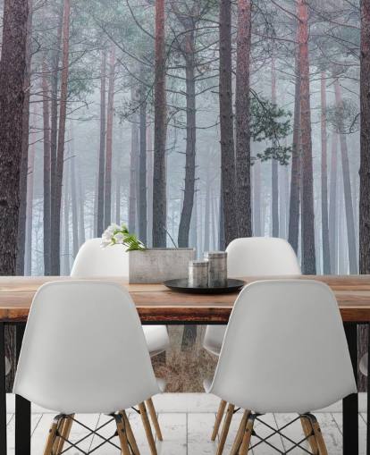 misty forest wallpaper