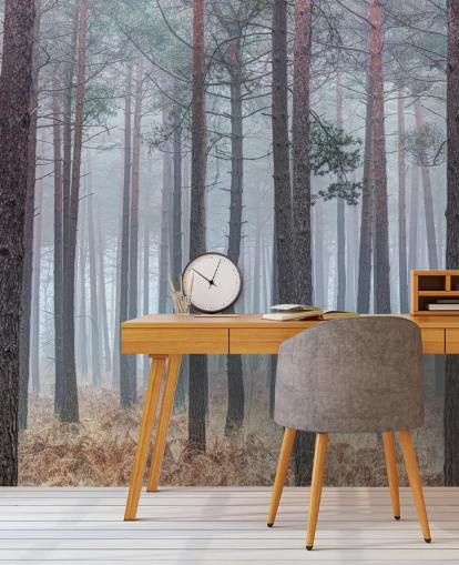 misty forest wallpaper