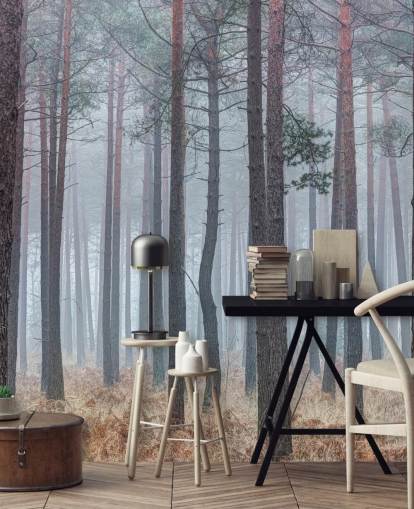 misty forest wallpaper