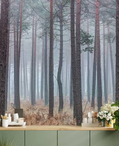 nebliger Wald Tapete