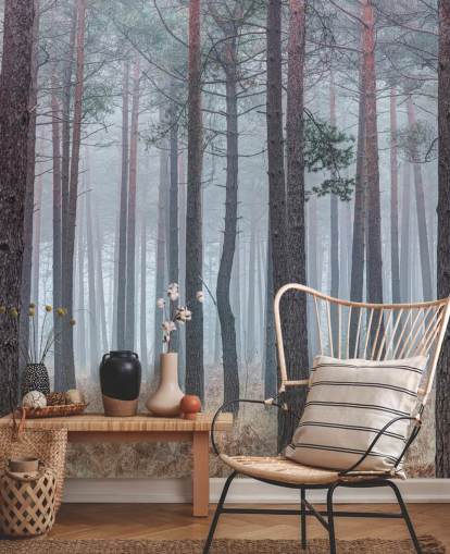 misty forest wallpaper