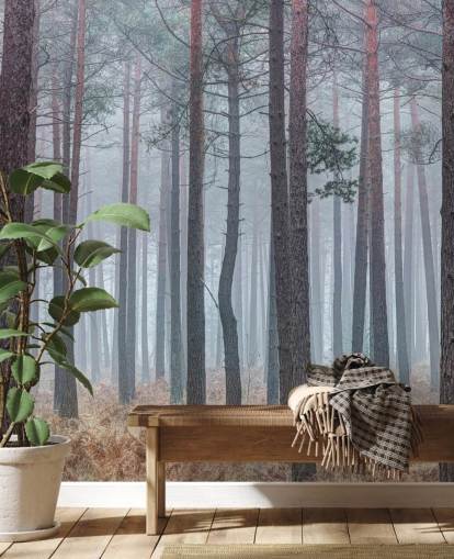 carta da parati misty forest