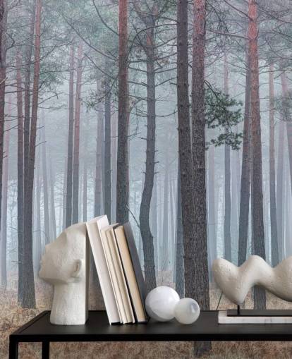 misty forest wallpaper