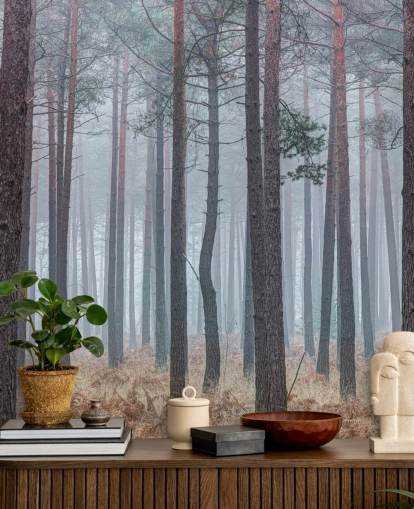 carta da parati misty forest carta da parati misty forest