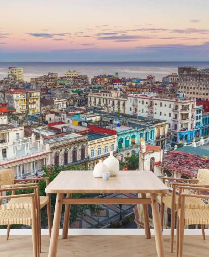 farverige gamle bygninger i havana tapet