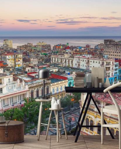 fargerike gamle bygninger i havana tapet