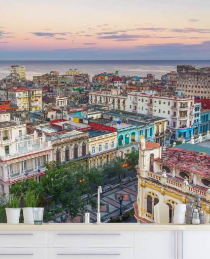 färgglada gamla byggnader i havanna tapeter