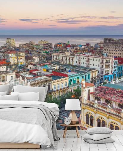 farverige gamle bygninger i havana tapet