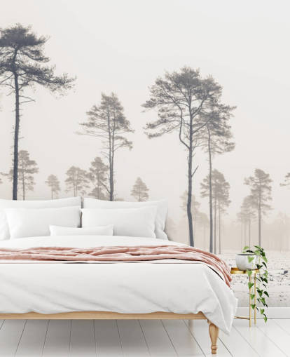 carta da parati alberi in neve