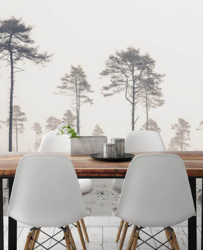 puut lumessa tapetti