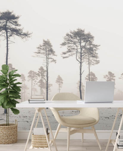 carta da parati alberi in neve