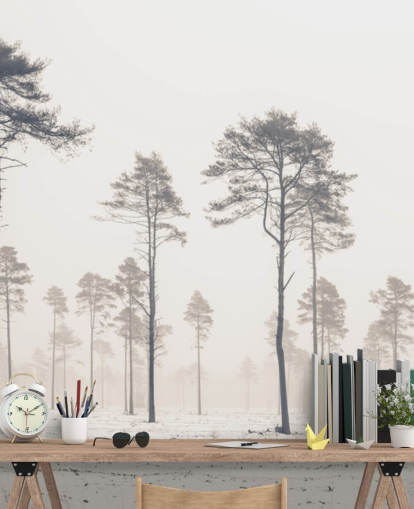 bomen in sneeuwbehang