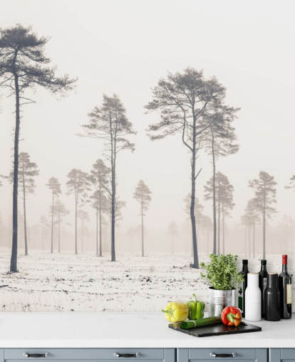 Bäume im Schnee Tapete