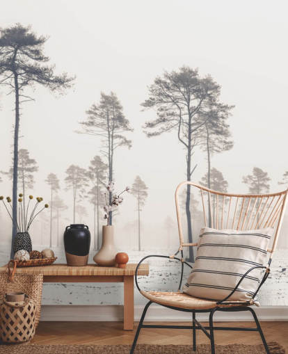 bomen in sneeuwbehang