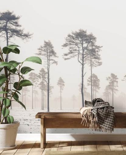 trees in snow wallpaper