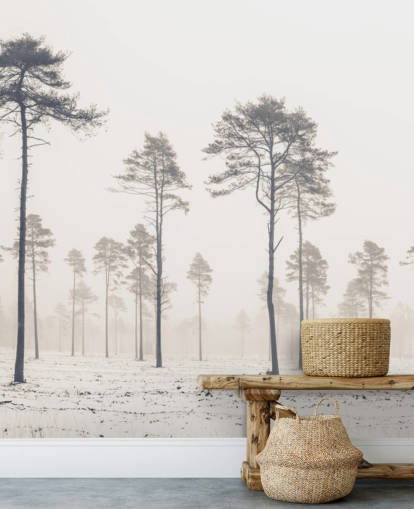 trees in snow wallpaper