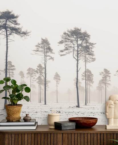 trees in snow wallpaper