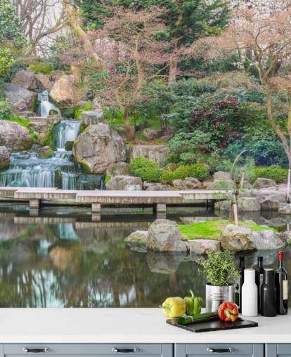 avkopplande trädgård tapeter