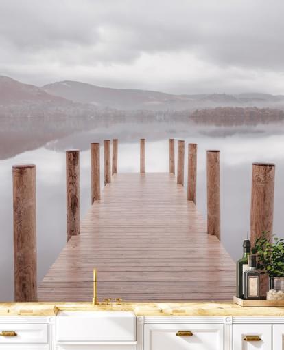 jetty in calm lake wallpaper jetty in calm lake wallpaper