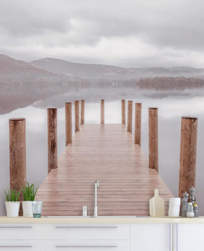 jetty in calm lake wallpaper jetty in calm lake wallpaper