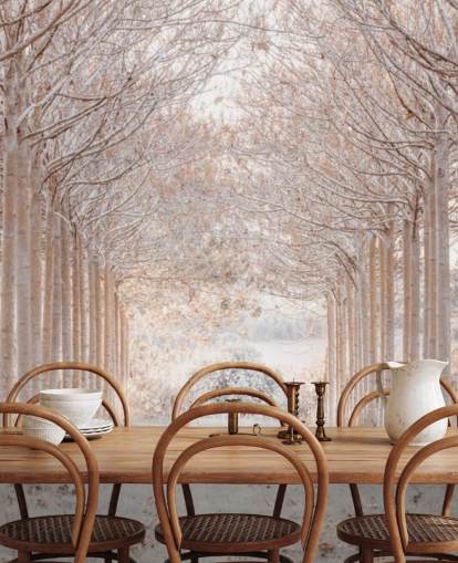 Alberi innevati in un paese delle meraviglie