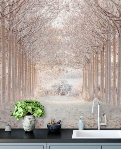 Besneeuwde bomen in een wonderland