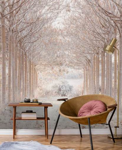 Alberi innevati in un paese delle meraviglie