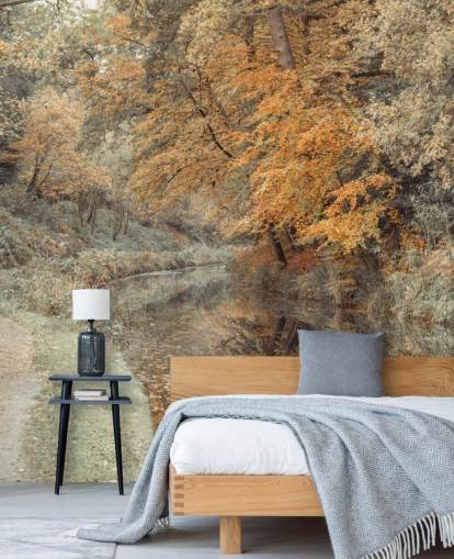 efterår skov ved kanal tapet efterår skov ved kanal tapet