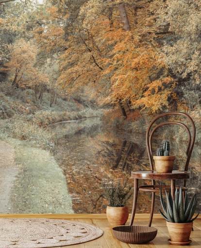 carta da parati autunno foresta dal canale