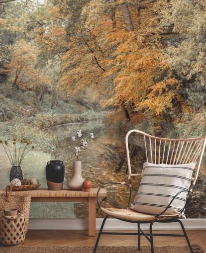 Herbst Wald von Kanal Tapete