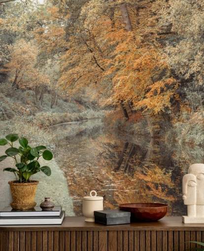 efterår skov ved kanal tapet