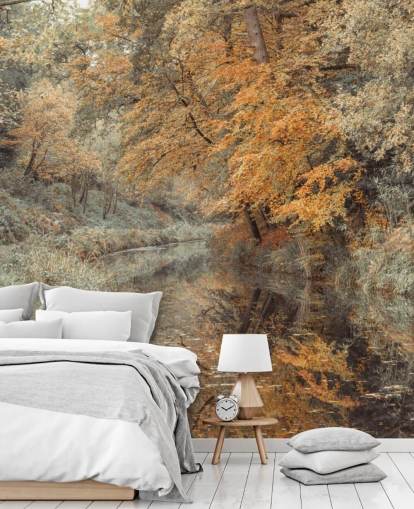 efterår skov ved kanal tapet efterår skov ved kanal tapet