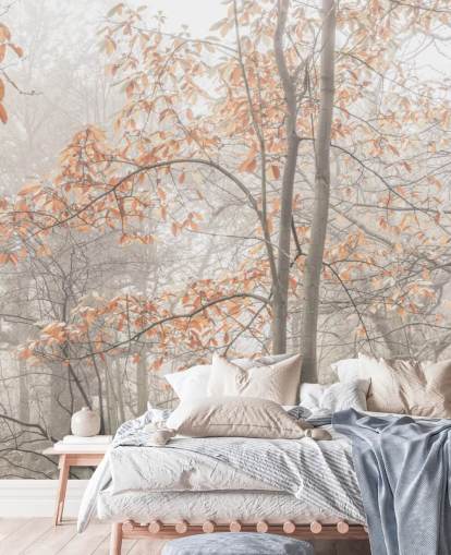 neblige Bäume am Kanal neblige Bäume am Kanal