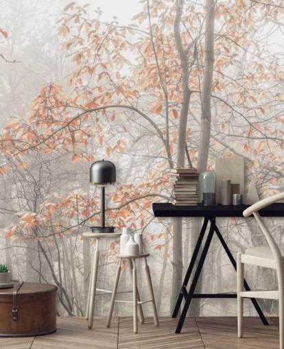 misty trees by canal