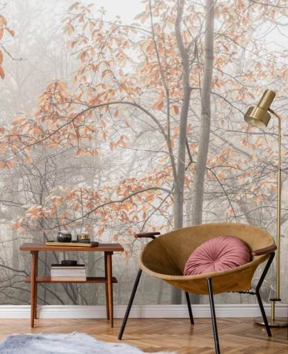 misty trees by canal misty trees by canal