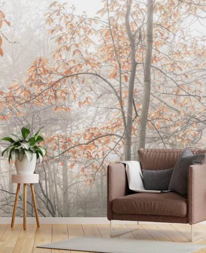 arbres brumeux par canal