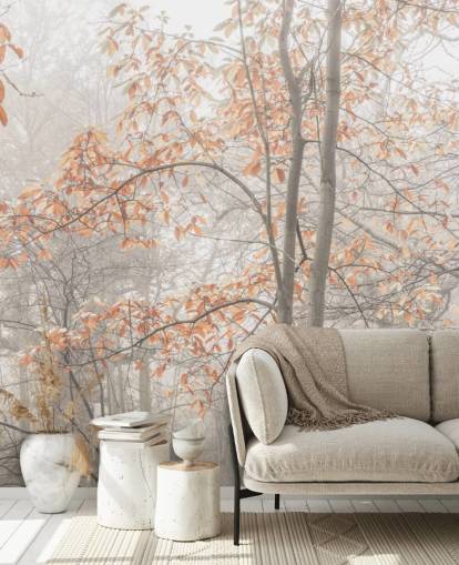 misty trees by canal