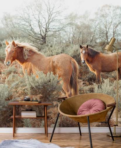 ginger horses in wild habitat wallpaper