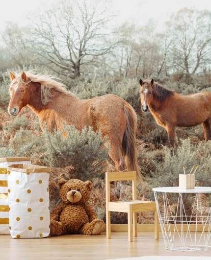 ginger horses in wild habitat wallpaper