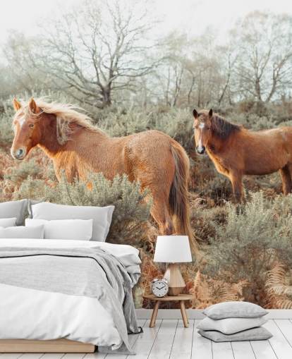 ginger horses in wild habitat wallpaper
