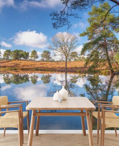 träd som reflekterar landskapstapet