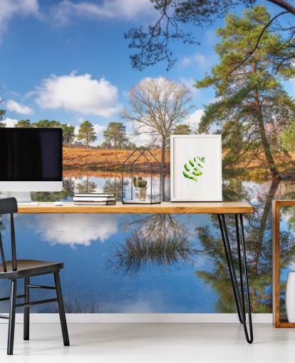 Bäume reflektierende Landschaftstapete