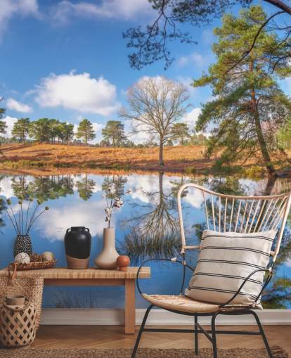 trees reflecting landscape wallpaper trees reflecting landscape wallpaper