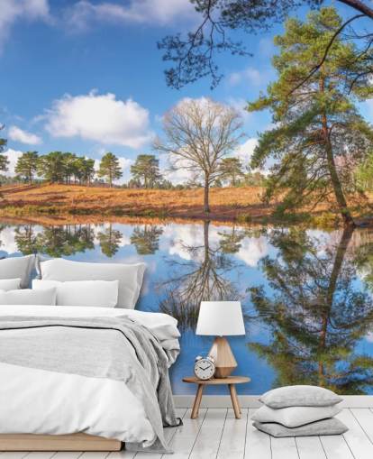 trees reflecting landscape wallpaper trees reflecting landscape wallpaper