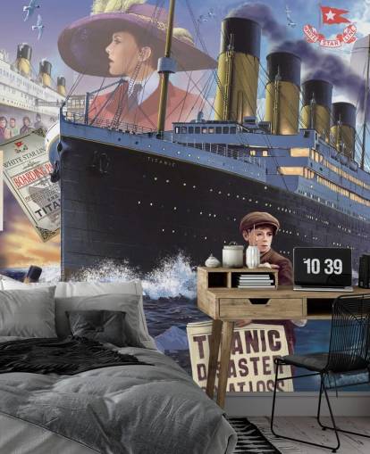 titanic collage behang