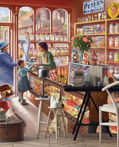 vintage sweet shop behang