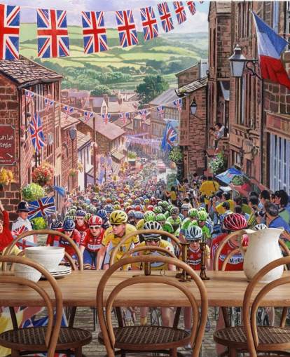 cyklister rida genom gamla engelska staden tapeter cyklister rida genom gamla engelska staden tapeter