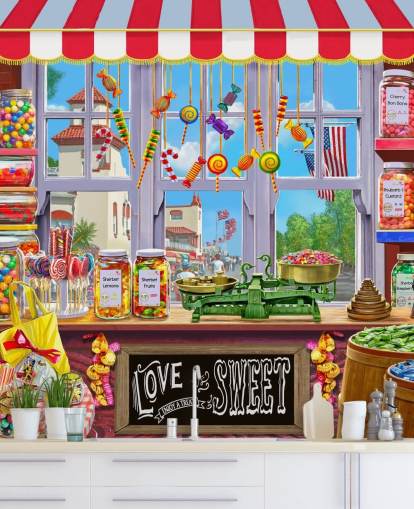 bright and colourful detailed sweet shop wallpaper bright and colourful detailed sweet shop wallpaper